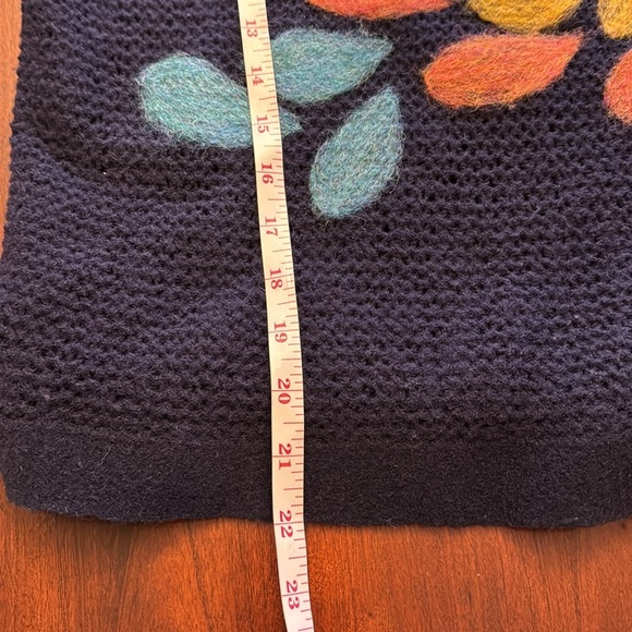 Anthropologie troubadour 100% Wool Bloom Navy Sweater - Picture 8 of 9